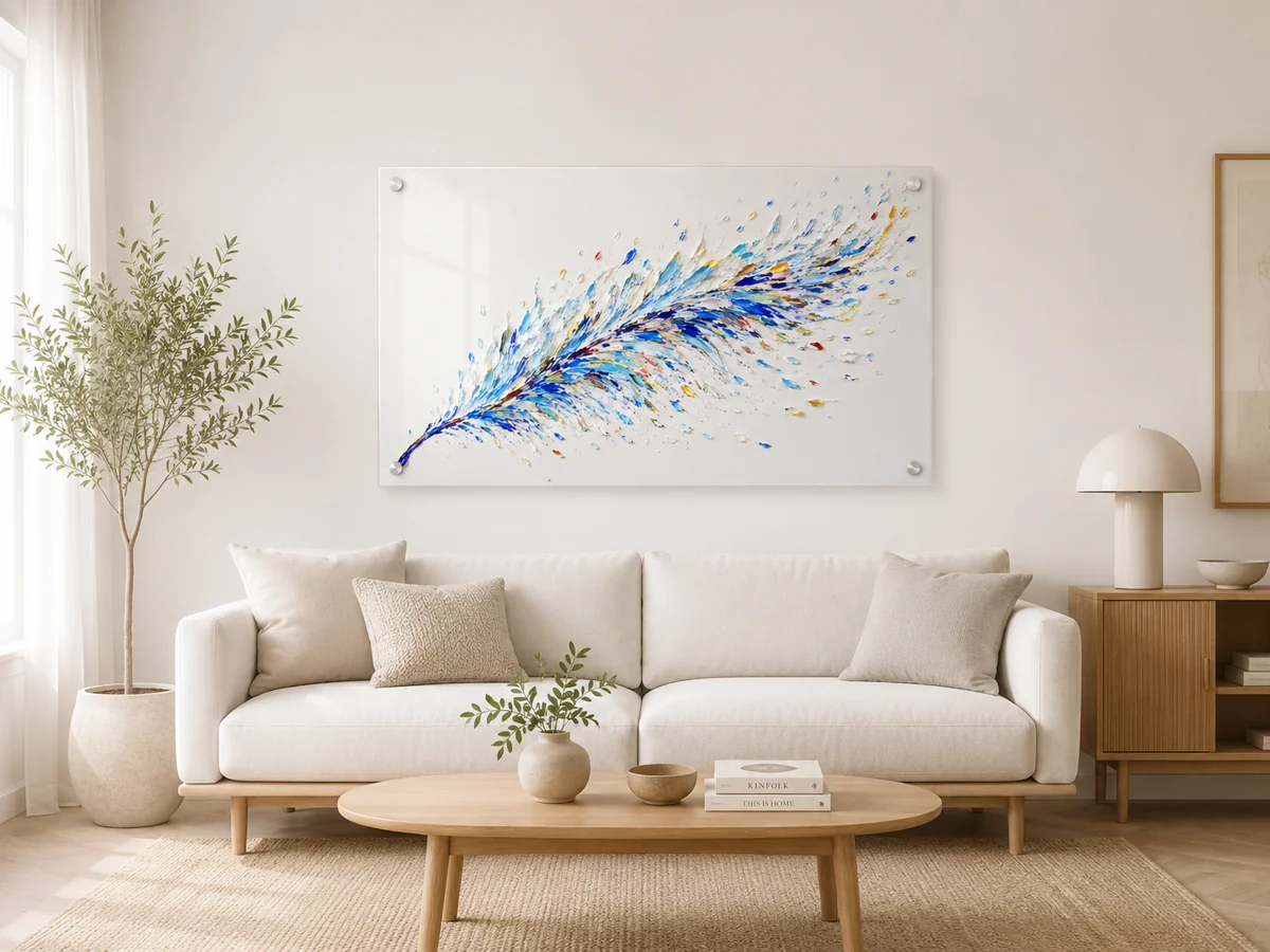 Azure Plume wall art, Minimalist Art