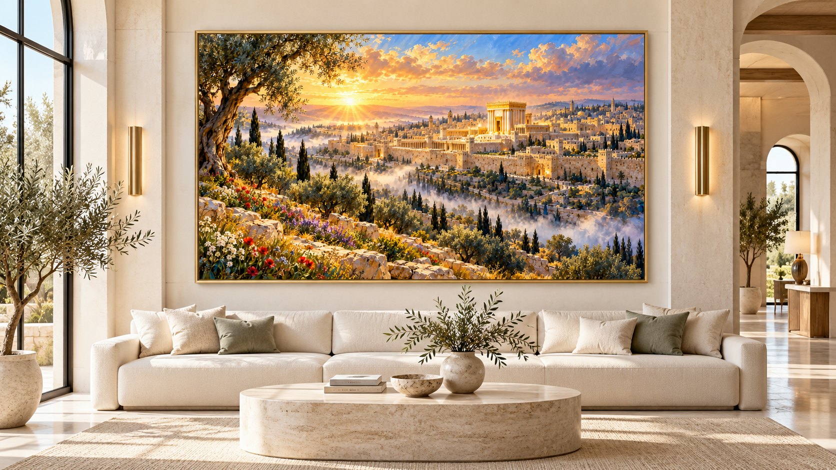 תמונת קיר זריחה מעל בית המקדש, ברכות/רבנים