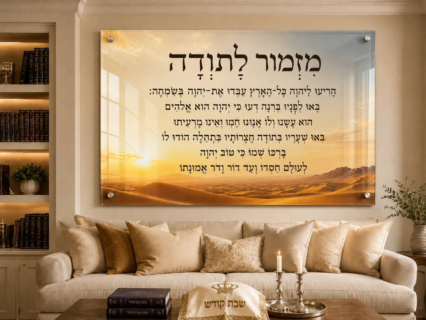תמונת קיר מזמור לתודה - אור הבוקר, ברכות/רבנים