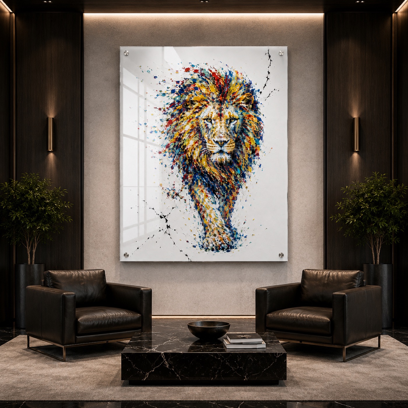 Royal Color Lion wall art, Animals